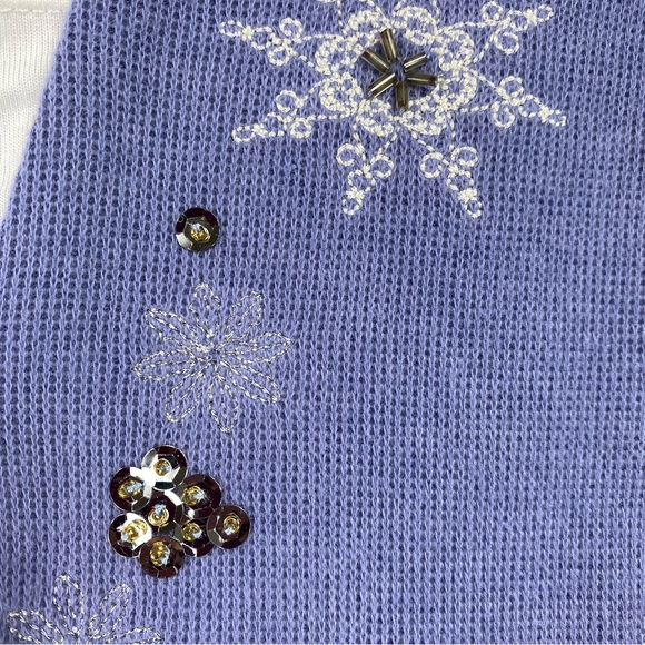 NWT Baxter & Wells lightweight snowflake and sequin and beaded accent size XL - Picture 3 of 4